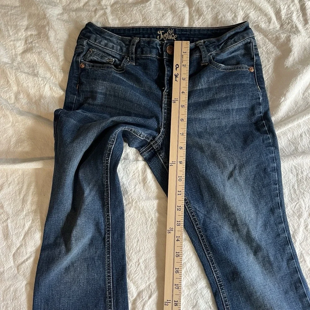 Justice Jeans Girls Size 8 1/2 Simply Low Bootcut Blue Denim